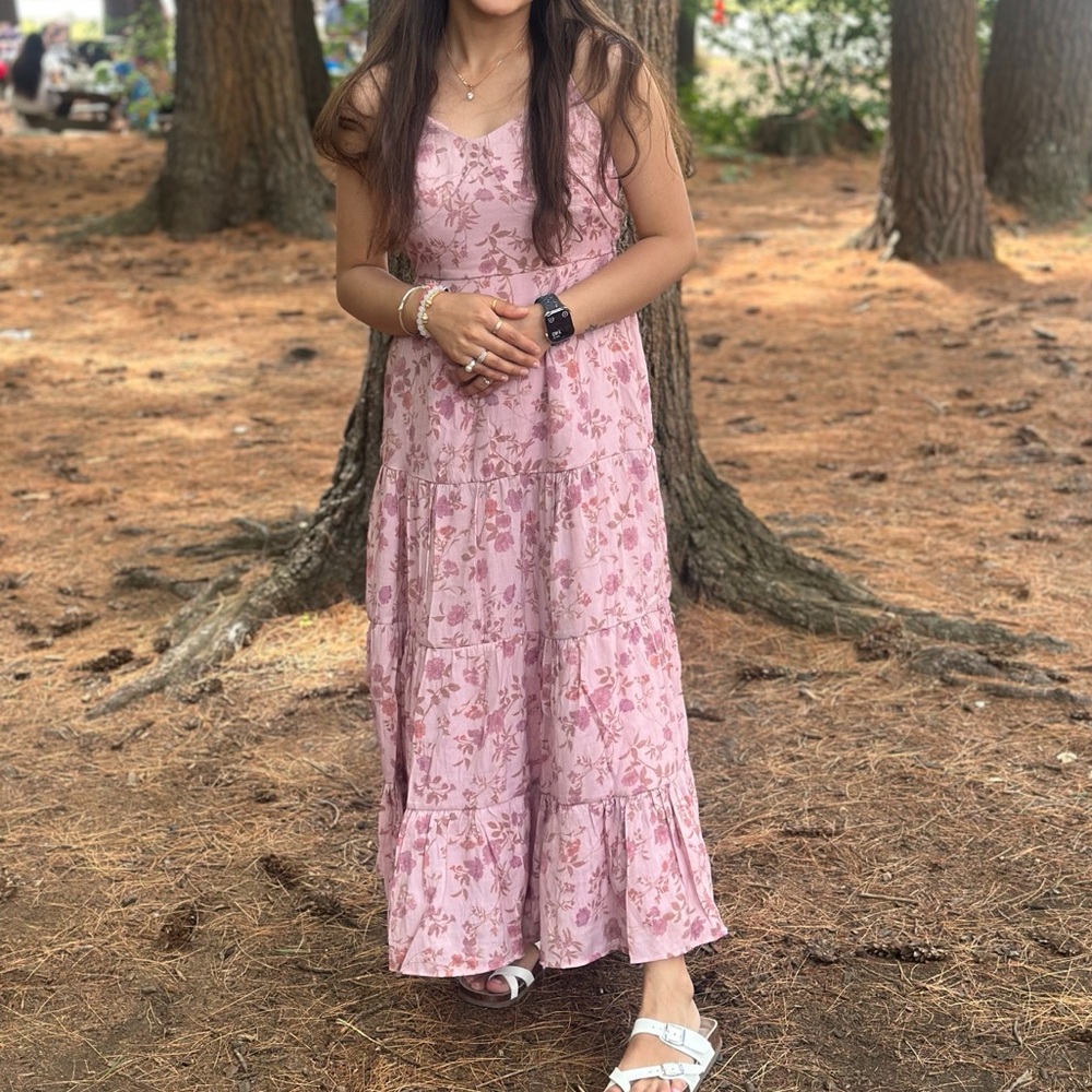 Floral Pink Maxi Dress
